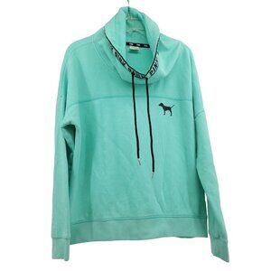 Pink Victoria's Secret Sea Blue Green Cowl‎ Neck Pullover Sweatshirt Size Large